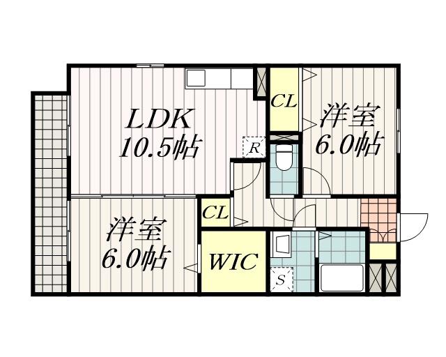 セジュール山の根(2LDK/2階)の間取り写真