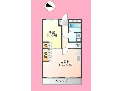 プリーマ泉の森(1LDK/2階)の間取り写真
