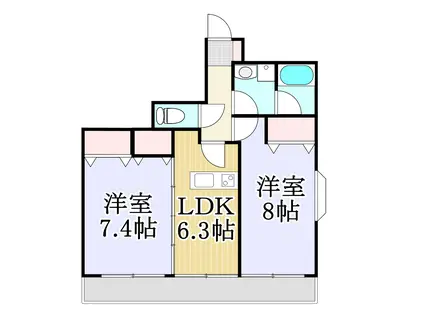 エクセレンスMARUZEN(2DK/3階)の間取り写真