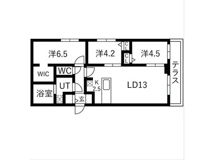 BALBONI山鼻(3LDK/1階)の間取り写真