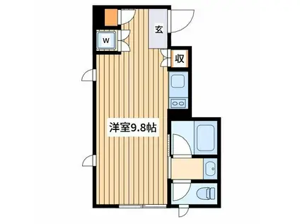 ビューハイツ暁(ワンルーム/3階)の間取り写真