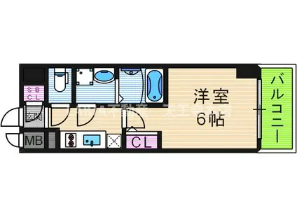 エスリード天王寺ブランシェ(1K/2階)の間取り写真