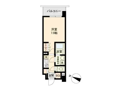 オープンブルーム二子(1K/5階)の間取り写真