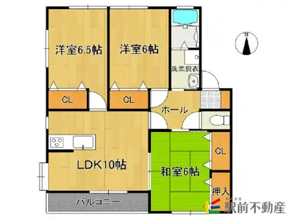 ビューハイツ(3LDK/2階)の間取り写真