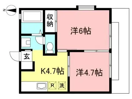 HEART HILLS(2K/1階)の間取り写真