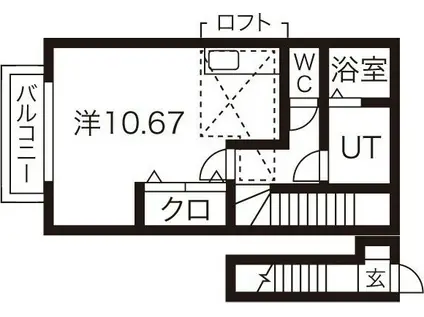 アネックス・メープル高松(1K/2階)の間取り写真
