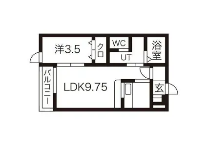 ガーデンプレイス A(1LDK/1階)の間取り写真
