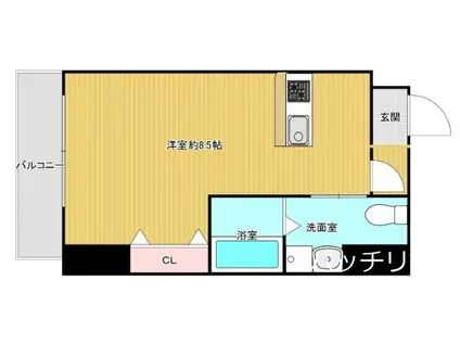 ルピナス銀天町(1K/2階)の間取り写真