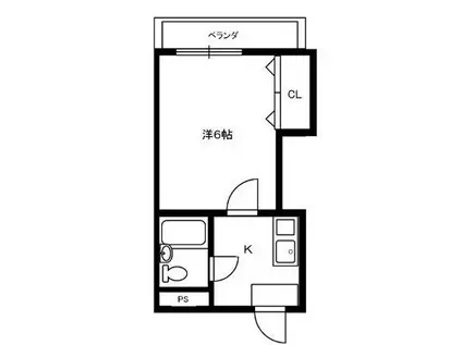 戎町2丁目 1K(1K/3階)の間取り写真