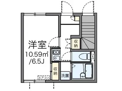 京王線 西調布駅 徒歩12分 2階建 築15年(1K/1階)の間取り写真