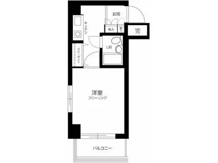 クリオ武蔵小山壱番館(1K/2階)の間取り写真