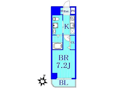 ハーモニーレジデンス横浜(1K/11階)の間取り写真