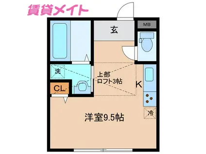 LA LUCE(ワンルーム/2階)の間取り写真