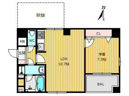 TWIZA(1LDK/2階)の間取り写真