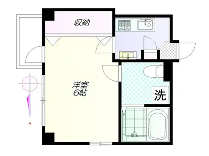 ソル・レヴェンテ(1K/4階)の間取り写真