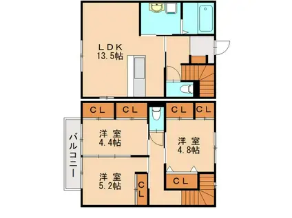 キルシュ(3LDK/1階)の間取り写真