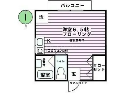 愛DE家ホーム13号(ワンルーム/1階)の間取り写真