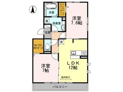 グレイスコスモス(2LDK/3階)の間取り写真