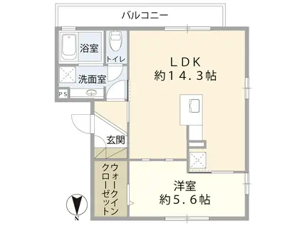 セジュール山野草(1LDK/3階)の間取り写真