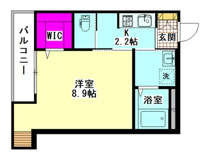 AQUAII(1K/2階)の間取り写真