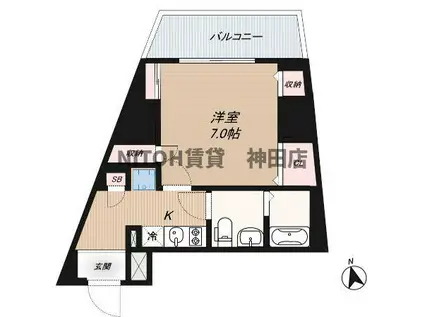 アイディ品川25(1K/6階)の間取り写真