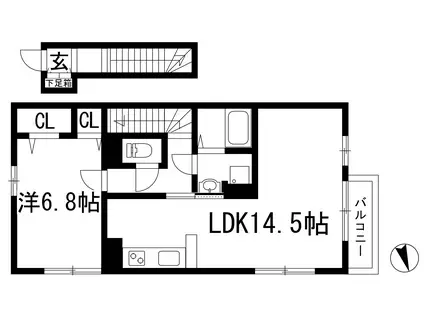 サニーコート(1LDK/2階)の間取り写真