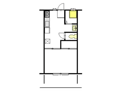 コーポ若竹(1K/1階)の間取り写真