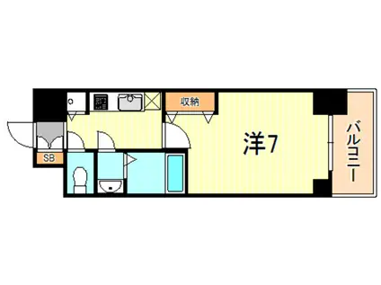 エスリード神戸三宮ラグジェ(1K/6階)の間取り写真