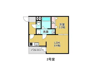 BROOKLYN LIFE(1LDK/1階)の間取り写真