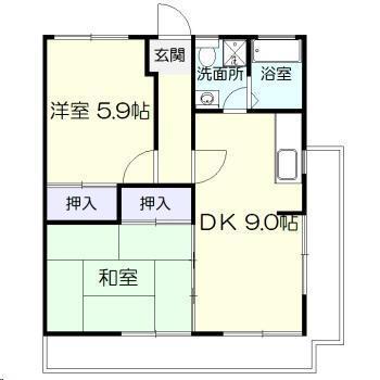 村上ハウス(2LDK/1階)の間取り写真