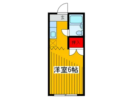 セントラル コーポ S館(ワンルーム/2階)の間取り写真