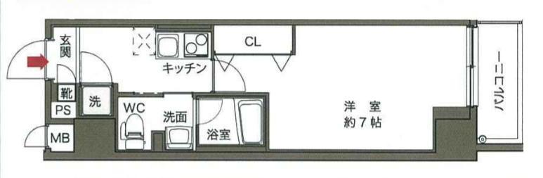 プリエールTAT江戸堀(1K/5階)の間取り写真