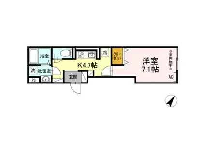 ラ フランス高梨(1K/3階)の間取り写真