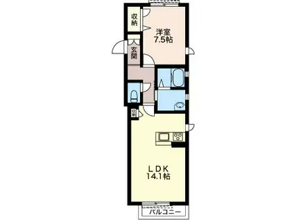  シープテラス(1LDK/2階)の間取り写真