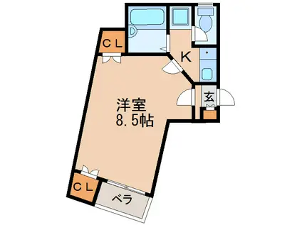 ベストビル(1K/5階)の間取り写真