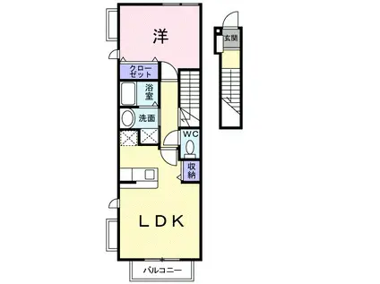 さざんか姫の路A(1LDK/2階)の間取り写真