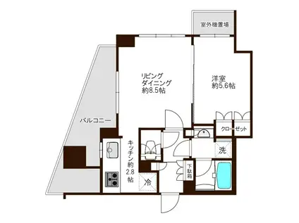 パークホームズ目黒アーバンレジデンス(1LDK/8階)の間取り写真