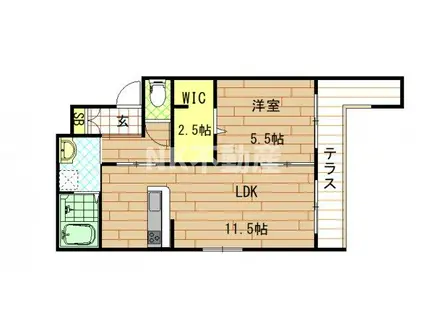 ヘーベルメゾン長瀬(1LDK/1階)の間取り写真