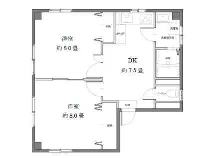 平本ビル(2DK/3階)の間取り写真