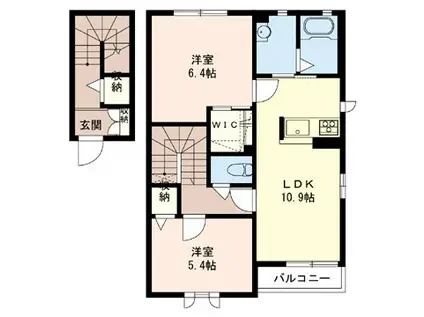 ローエングリン(2LDK/2階)の間取り写真