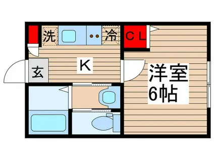 勝田台PDI(1K/1階)の間取り写真