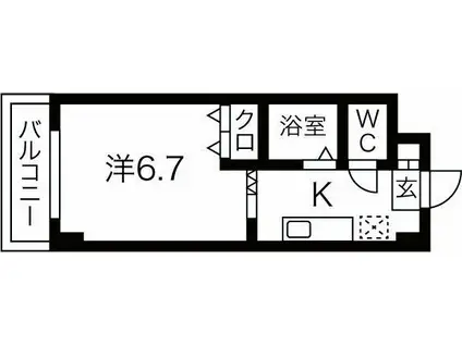 セゾンドアマノ(1K/4階)の間取り写真