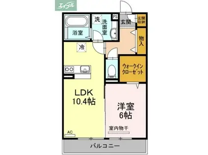 プリマヴェーラ(1LDK/2階)の間取り写真