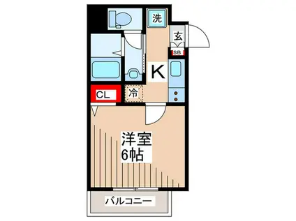 マーベラス板橋(1K/4階)の間取り写真