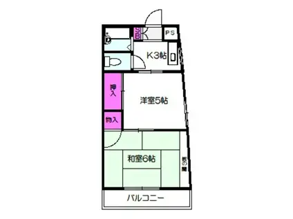 三井ビル(2K/3階)の間取り写真