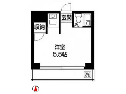 サンピア月見台(ワンルーム/1階)の間取り写真