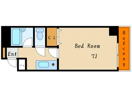 ワコーレ明石(1K/3階)の間取り写真