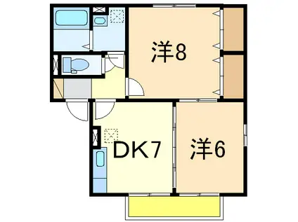 ウイズユー(2DK/1階)の間取り写真