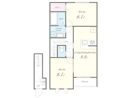 リュクス西明石II(2LDK/2階)の間取り写真