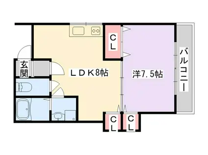 FRONTIER FIELD RS(1LDK/2階)の間取り写真